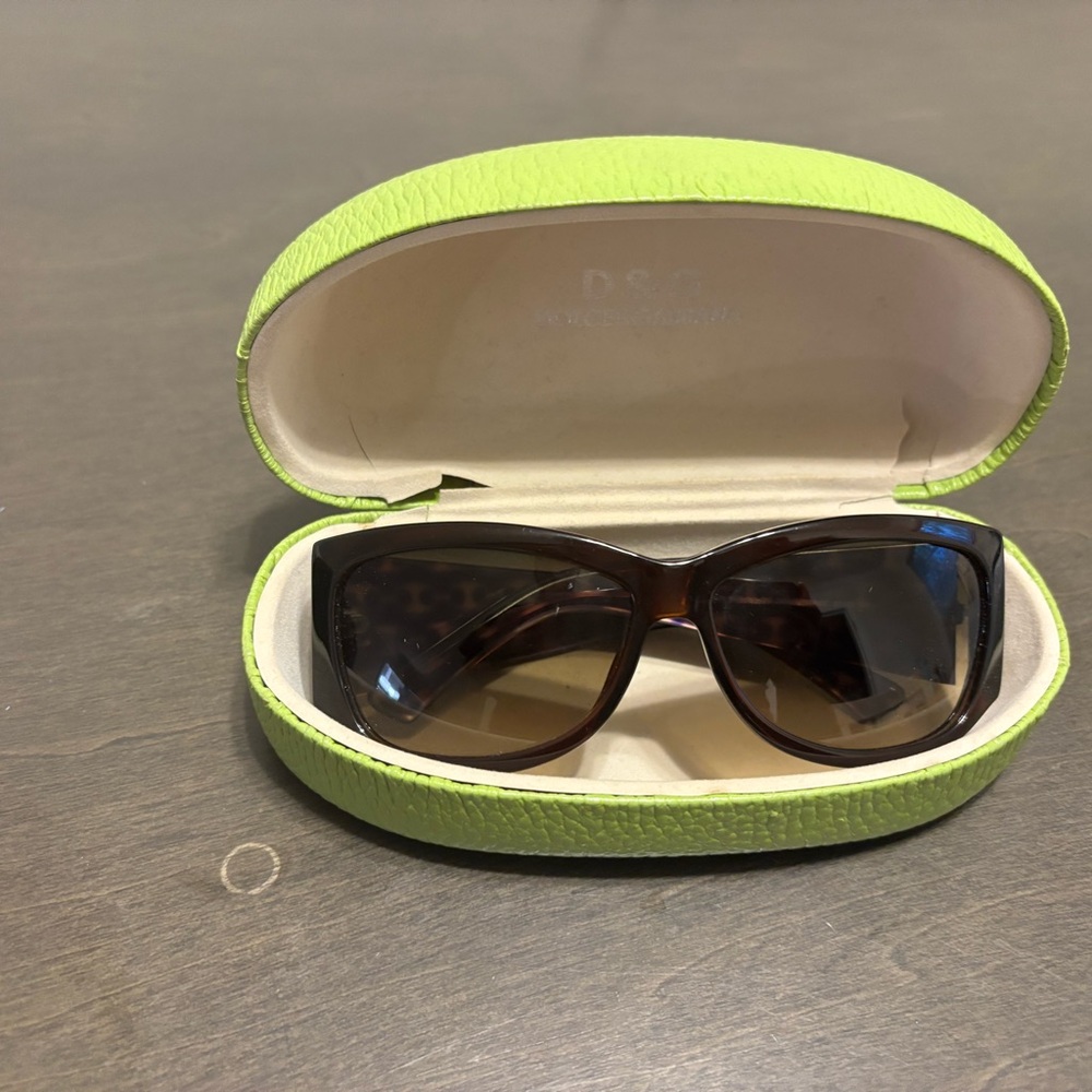 D&G Brown Sunglasses with Green Case